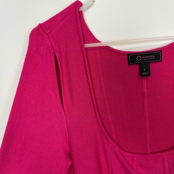 C Wonder Sweater Womens Size Large Pink Scoop Neck Cutouts - Picture 4 of 9